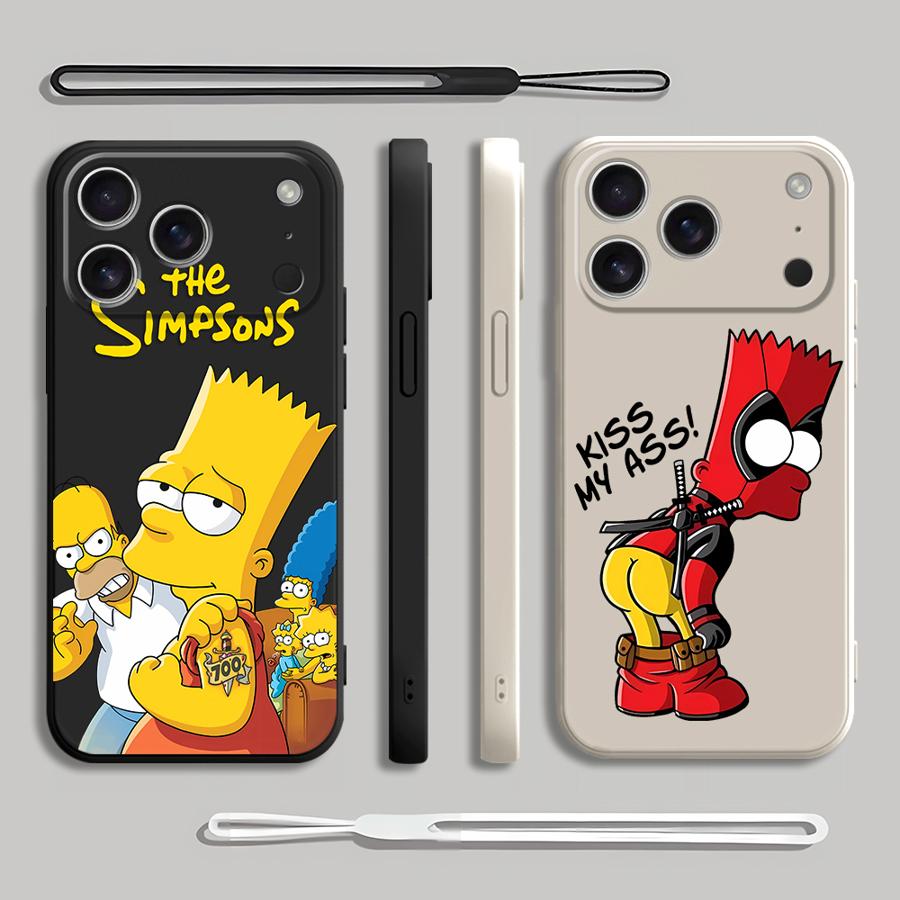 Lanyard Anime Logo - Red Bart Simpson Phone Cover Case