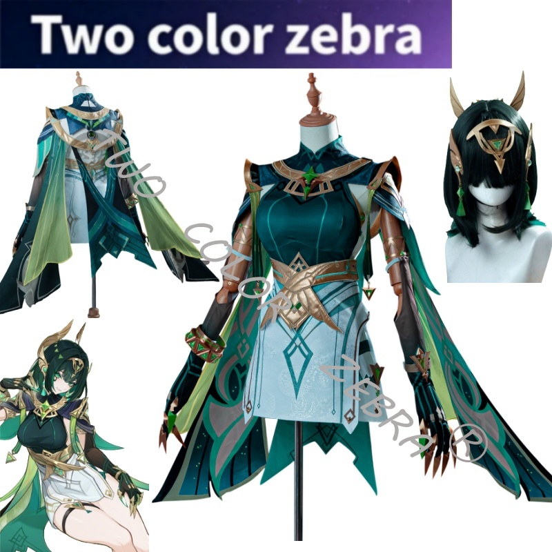 Cosplay Wig Colored - Game Genshin Impact Nefer Green Unifrom