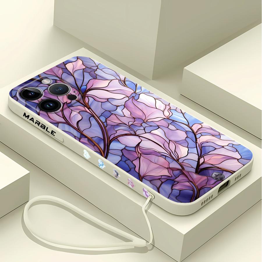 Flower Marble Phone Case for i - Lanyard Anime Logo review and price