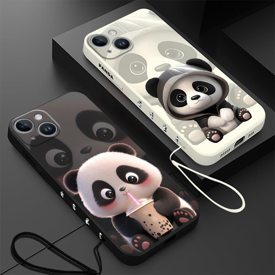 Cute Panda Phone Case for iPho - Lanyard Anime Logo review and price